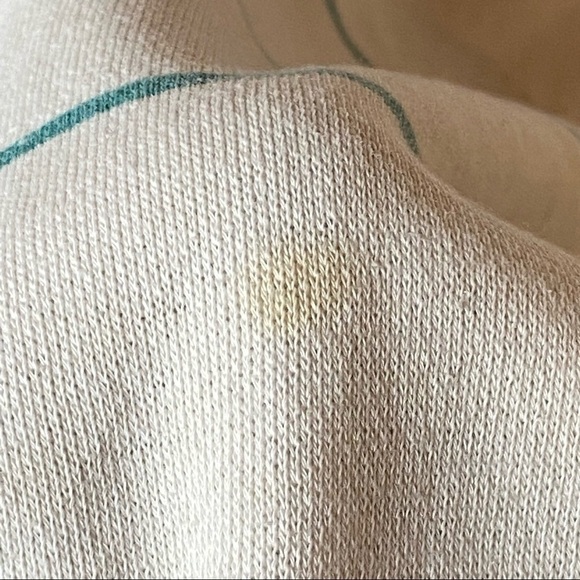 Vintage Marine Club Striped Crew Neck Sweatshirt Faded White Teal Size Large - Picture 16 of 16